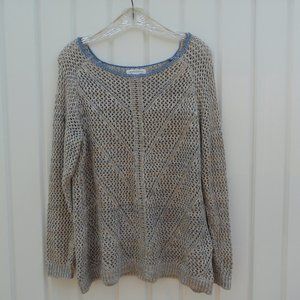 John Paul Richard Knit Sweater Size Large Blue Tan